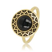 My Bendel - Vintage ring - goud met zwarte onyx steen - My Bendel - De diep zwarte onyx steen in combinatie met de vintage design geeft deze ring een supermooie look - Met luxe cad