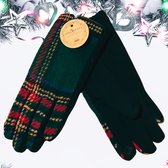 Winter handschoenen Classique van BellaBelga - zwart & groen+rood