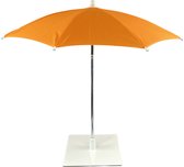 Tafel parasol Oranje van WDMT | mini parasol balkon | strandparasol | parasol met voet | zweefparasol | parasols | schaduwdoek | verzwaarde parasolvoet | drank koeler buiten | Oran