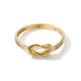 Ring stainless steel ''knot'' minimalistisch, roestvrijstaal, goudkleurig