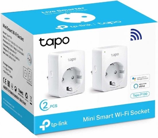 Prise Intelligente TP-Link MINI SMART Tapo P100 2900W Wi-Fi Blanc