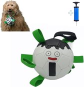 Honden Speelgoed Bal Voetbal Extra Sterk Met Handvaten Ball 15 cm Smiley - Dutchwide