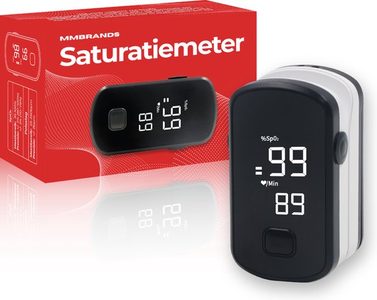 MM Brands Saturatiemeter – Zuurstofmeter Vinger Met Hartslagmeter – Pulse Oximeter – Best Getest