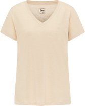 LEE V Neck Oxford Tan - Maat XL - Dames T-shirt