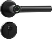 Slotman Solutions Slimme deurklink - deurklink zwart - deurkruk - deurklink vergrendeling - smart lock - deurklink vingerafdruk - mat zwart - DIN Rechts