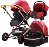 Luxmom Rode kinderwagen met autostoel 3 in 1 - Rood