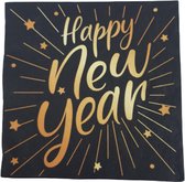 Servetten Oud en Nieuw Happy New Year - Papier - Multicolor - 33 x 33 cm - Maat S - Set van 20 - Oud en Nieuw - New Year - Happy new year