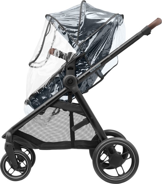 Maxi-Cosi Zelia³ kinderwagen - Essential Graphite (zwart frame + bruin leer)