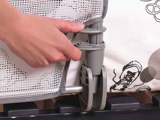 Ikodm Bedhek, valbescherming, 180 cm, bedbeschermingshek, kinderbedhekje voor kinderen en ouderbedden, in hoogte verstelbaar, 64-96 cm, met luchtig net, stabiel, grijs