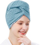 Wafel Haarhanddoek - Ice blue - Haar Drogen Handdoeken - Microfiber - Haar Tulband - Handdoek - Sneldrogend - Premium Fabric - Super Absorberend - Zachte stof - Haar Cap - Haaraccessoires