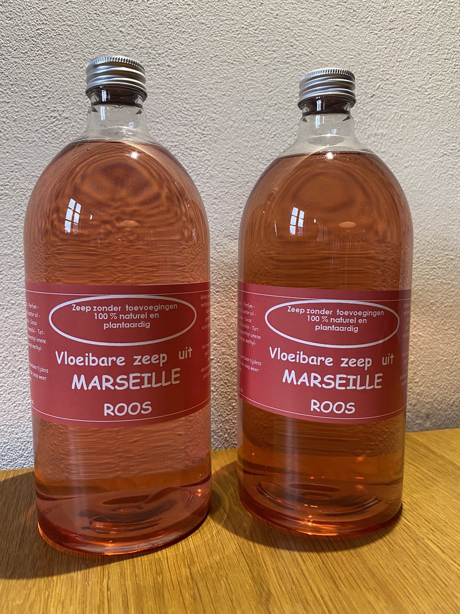 Vloeibare Marseille zeep - Roos - navulling 2x 1000ml