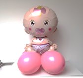 Folie ballon baby geboorte babyshower - tafeldecoratie doe het zelf set – folieballon baby girl - meisje 65cm.