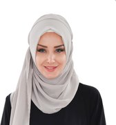 Mooie grijse Hoofddoek, hijab, instant hijab.