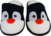 Schattige pantoffels Pinguïn - Zwart / Wit / Oranje - Polyester / Kunststof - Maat 34-35 - Winter - Sloffen