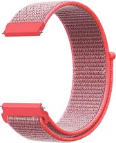 Strap-it Nylon horlogeband 18mm universeel - roze/rood