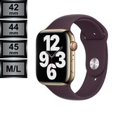 RipaWare Sport Watch bandje - Geschikt voor Apple - Silicone - 42, 44, 45mm - M/L - donkere kers