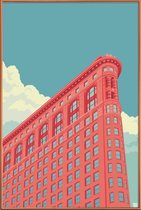 JUNIQE - Poster met kunststof lijst Flatiron Building New York City