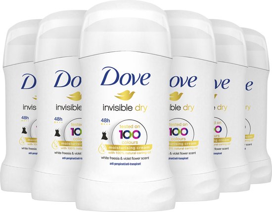 Dove Invisible Dry Deodorant Roller déodorant – 6 × 40 mL – Pack économique  | bol