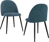 Medina Eetkamerstoelen 2 st stof blauw