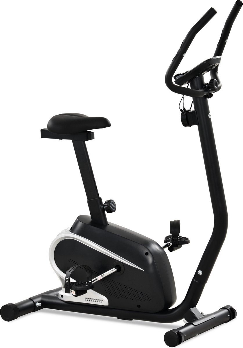 YJZQ Cardio-fitnessapparatuur voor fietsen - Magnetische weerstand met 8 niveaus en stoelverstelling - Indoor magnetische hometrainer voor benen en armen met houder voor mobiele telefoon LCD-scherm - gewicht 220 lbs Capaciteit