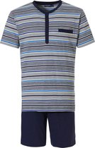 Pastunette for Men - Stripes - Shortama - Grijs/Blauw - Maat L