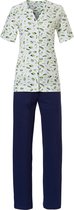 Pastunette - Lemon Leaves - Dames Pyjamaset - Wit/Groen/Blauw - Maat 36