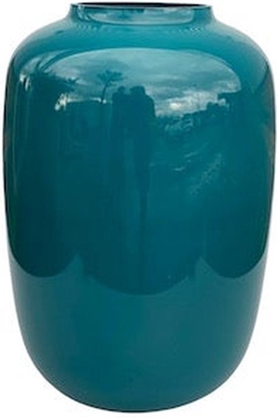 Vase The World Vaas Artic Petrol Blauw | Large | Grote Vaas Ø32,5 x H45 cm