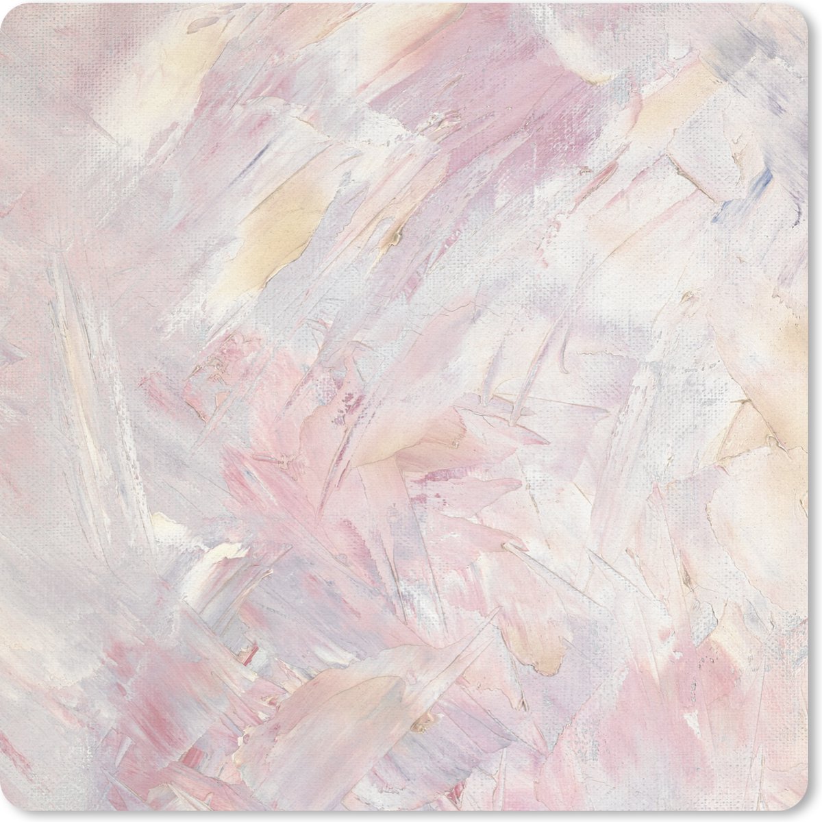Muismat 30x30 cm - Mousepad Olieverfschilderij Roze - Muismatten
