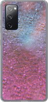 Geschikt voor Samsung Galaxy S20 FE hoesje - Roze - Glitter - Abstract - Design - Blauw - Siliconen Telefoonhoesje