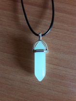 Hexagonal Prism Moonstone Pendant Necklace