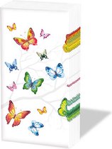 Ambiente - Colourful Butterflies - Papieren zakdoeken - 1 pakje