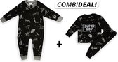 Frogs and Dogs - baby/peuter - kraamcadeau - jongens - Combideal - Superboy - (onesie + pyjama) - maat 80