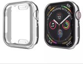 Apple Watch 44 mm Hoesje plus screen protector - iWatch full body case - 44 mm - Zilver