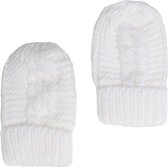 Soft Touch - Gebreide Baby Winter Wantjes - Maat 68 - Wit