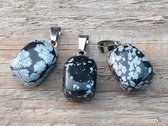 Edelsteen Sneeuwvlokken Obsidiaan hanger