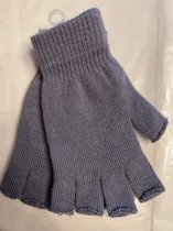 Vingerloze verkleed handschoenen voor volwassenen - grijs - Unisex - Gebreid - '80s / jaren 80 - grijs handschoen zonder vingers - Voor dames en heren