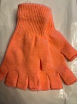 Vingerloze verkleed handschoenen voor volwassenen - Zalm - Unisex - Gebreid - '80s / jaren 80 - Zalm handschoen zonder vingers - Voor dames en heren