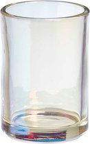 Tandenborselhouder - beker - glas - multicolor - 7 x 10 cm
