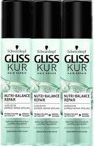 Gliss-Kur Anti-Klit spray – Nutri-Balance Repair - 3 x 200 ML Siliconenvrij