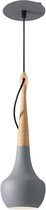 Loft Pendant Hanglamp - Hanglampen Eetkamer - Nachtlampje - Woonkamer Lamp - Lampje - Plafond Lampen - Verlichting - Grijs - Hout