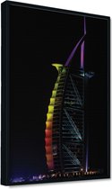 Akoestische panelen - Geluidsisolatie - Akoestische wandpanelen - Akoestisch schilderij AcousticPro® - paneel met de Burj Khalifa, Dubai - design 142 - Basic - 60X90 - zwart- Wandd
