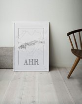 Poster wijnkaart - Ahr - zwart wit