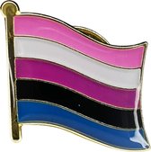 LGBTIQ + Pride Genderfluïde Genderneutraal Non-binair Kledingspeld Enamel Emaille Pin Badge Reverse Broche