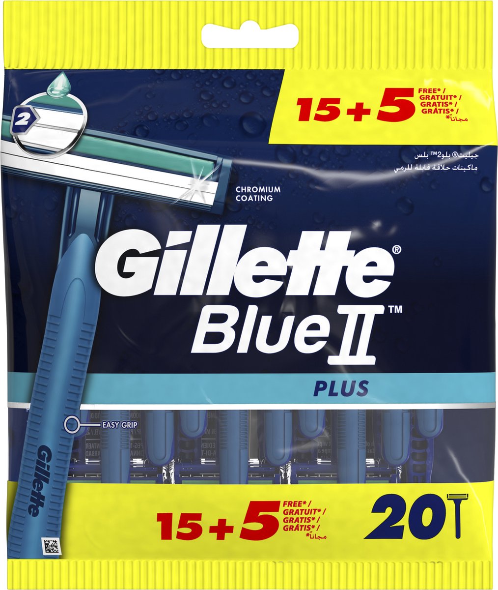 Gillette BlueII Plus Wegwerpmesjes Mannen – 20 stuks