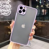 SafeCase® iPhone 11 Pro Max Hoesje - Purper Hoesje - Transparante Matte Achterkant - Schokbestendig + Gratis Glass Schermbeschermer