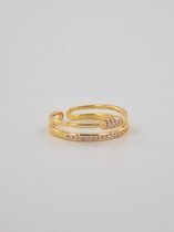 Dubbele ring glitters - goud