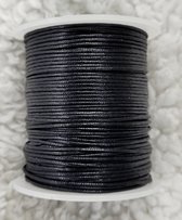 *** Verzending binnen 24 uur. Zwart Rond Waxkoord Katoen 1 mm 2x5 meter = 10 meter - sieraden maken - wax - koord - armband - draad - wrapped - wikkelarmband - knutselen ***