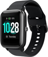 Siliconen Smartwatch bandje - Geschikt voor ID205L siliconen bandje - zwart - Strap-it Horlogeband / Polsband / Armband