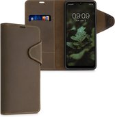 kalibri telefoonhoesje voor Samsung Galaxy A32 5G - Hoesje met pasjeshouder en standaard - bruin - Wallet case