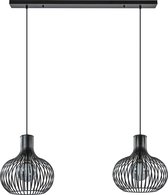 Straluma 'Onion' Eettafel hanglamp 2 lichts Zwarte Draad Kappen